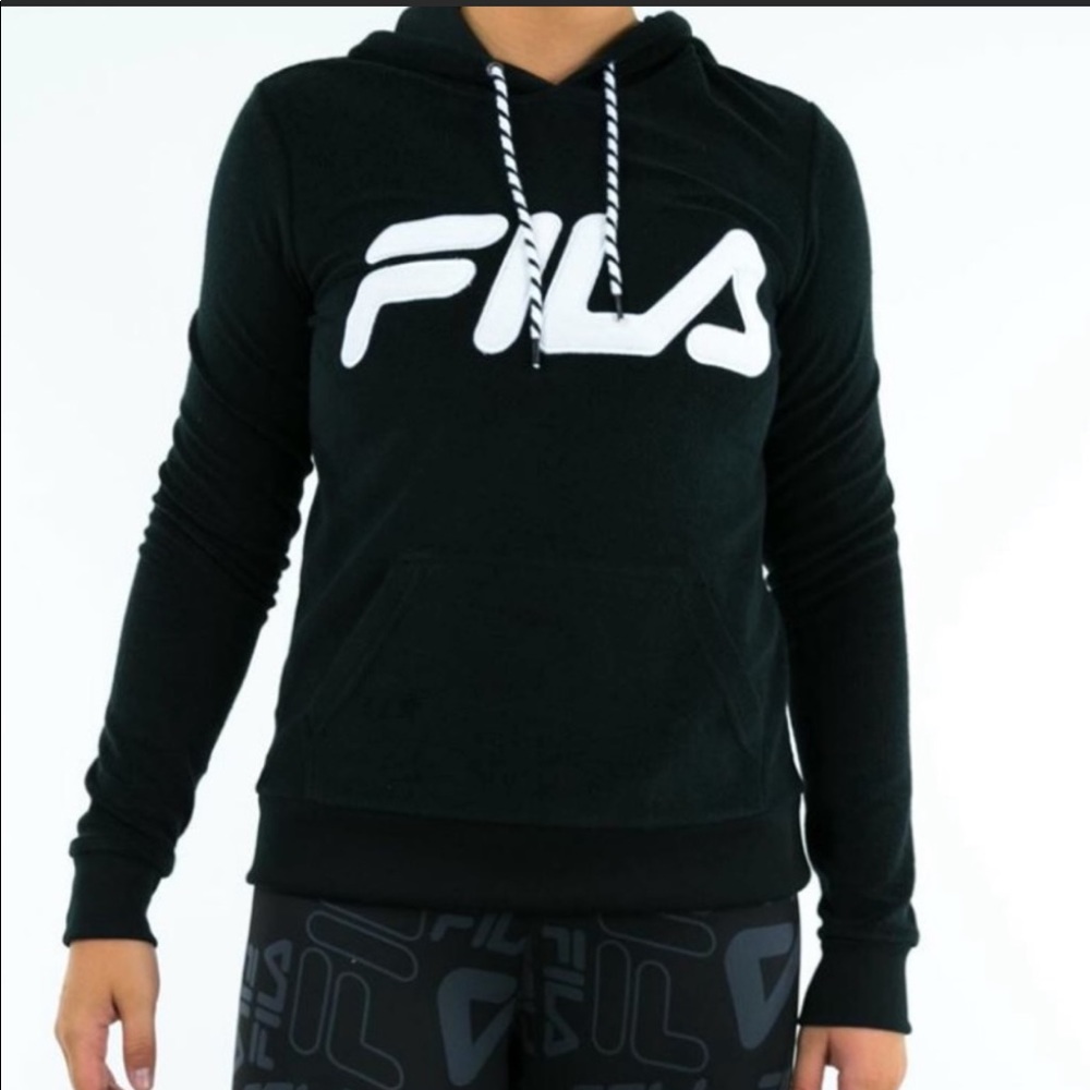 FILA logo toweling hoodie